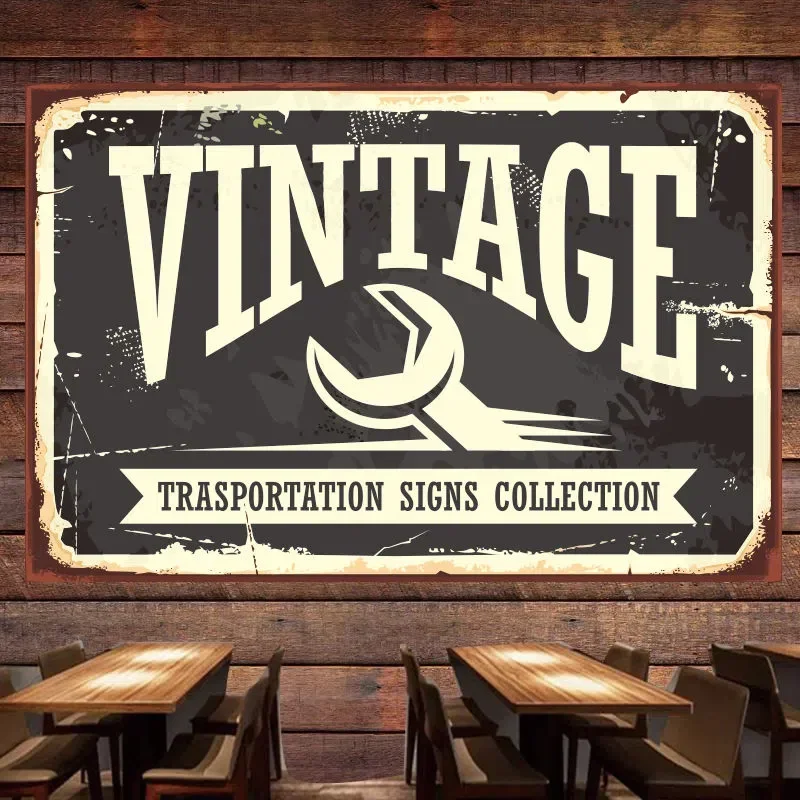 Auto Repair Shop Banners - Vintage Trasportation Chants Collection Cars Poster,