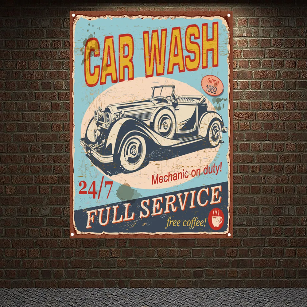 Auto Repair Shop Banners - Affiche vintage de service complet de