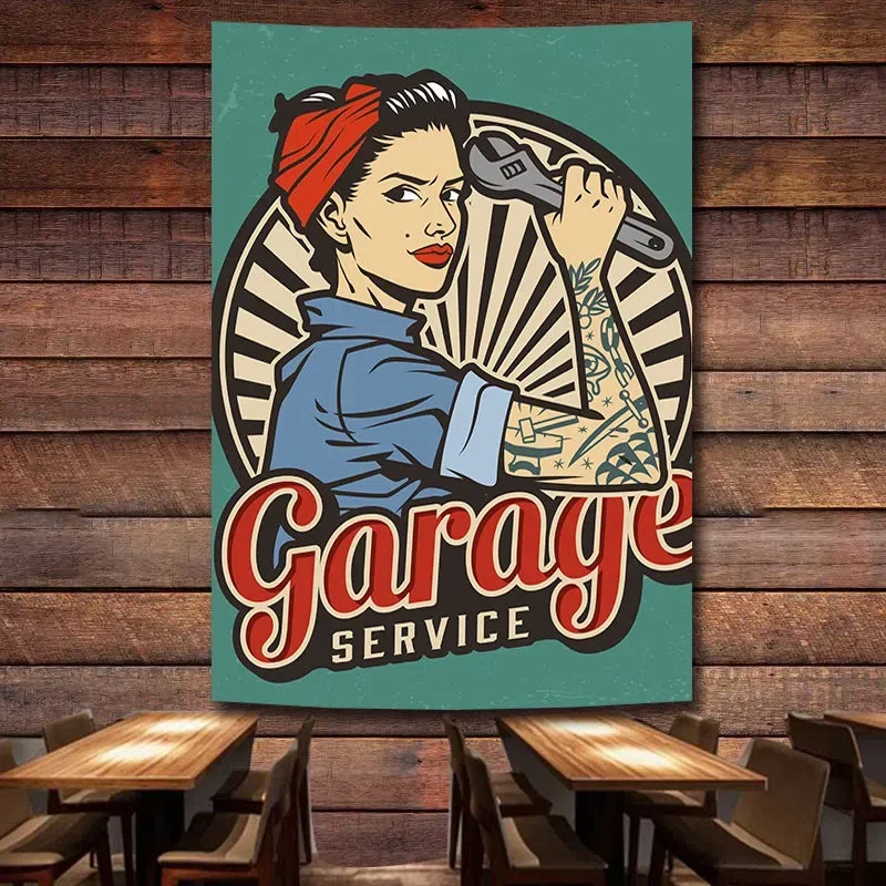 Auto Repair Shop Banners - Affiche de réparation de voiture vintage,