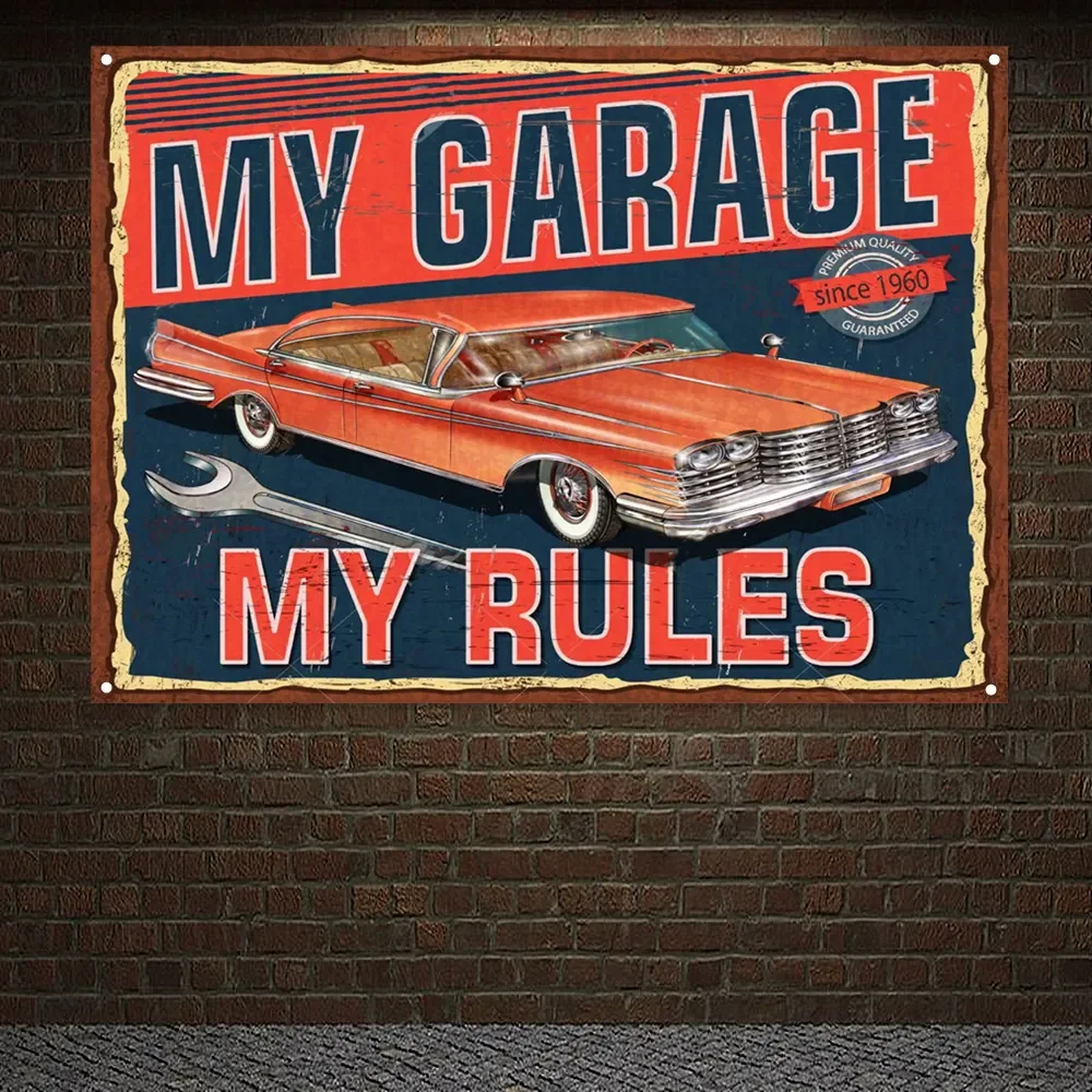 Affiche murale vintage MY GARA - Auto Repair Shop Banners avis et prix