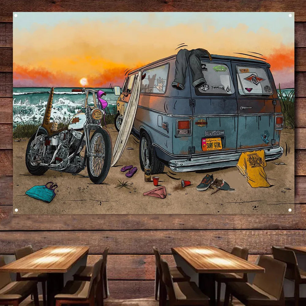 Affiche d'art de Camping pour  - Auto Repair Shop Banners avis et prix