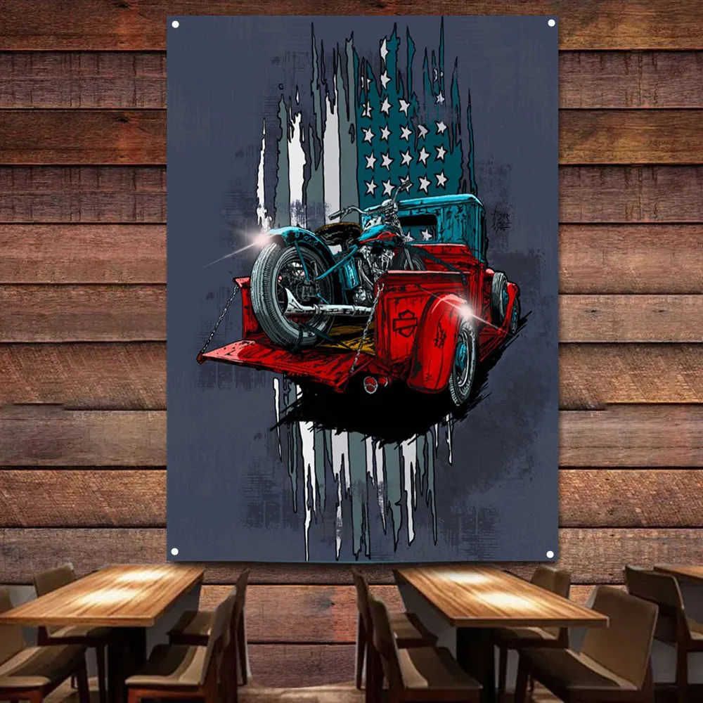 Affiche d'art de moto sur voit - Auto Repair Shop Banners avis et prix